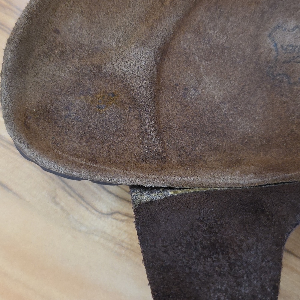 Birkenstock Betula Brown Milano Sandals Size EU 38(7-7.5) Antique Bronze Buckles - Picture 10 of 16